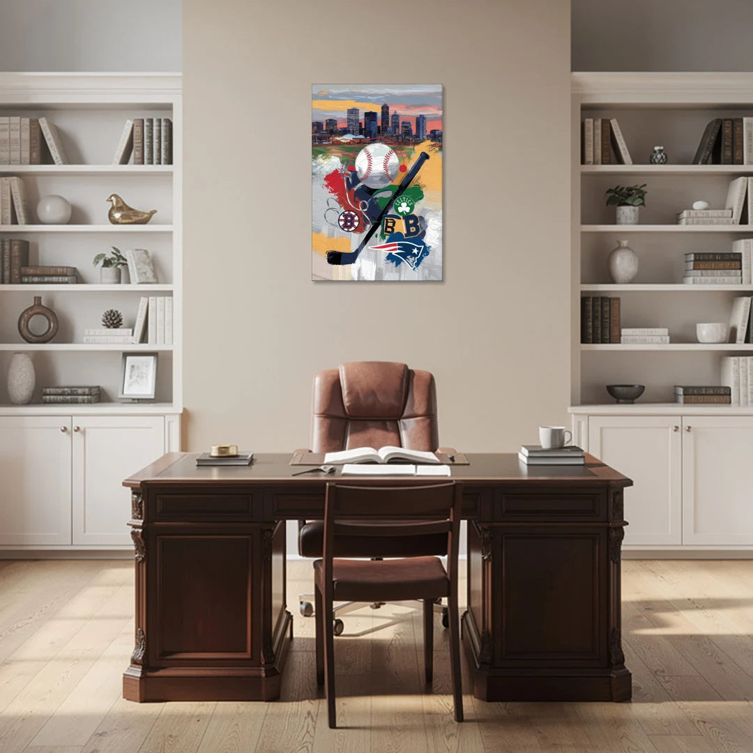 Boston Sports Teams Tribute - Canvas Wall Art - Office - 24x36