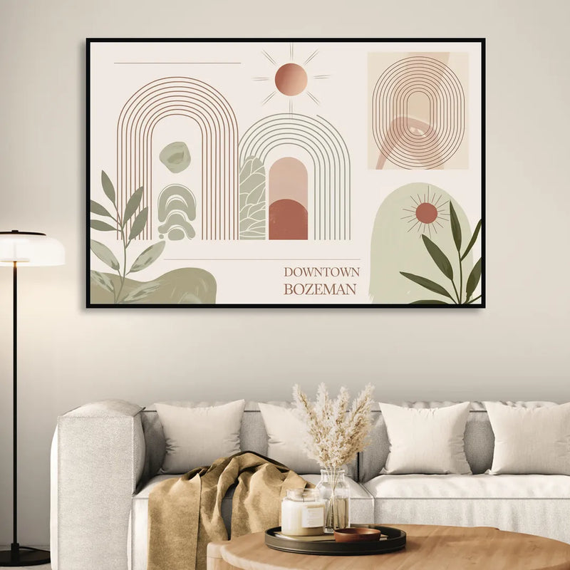 Bozeman Downtown Charm Sitting Room - Black Canvas Wall Art