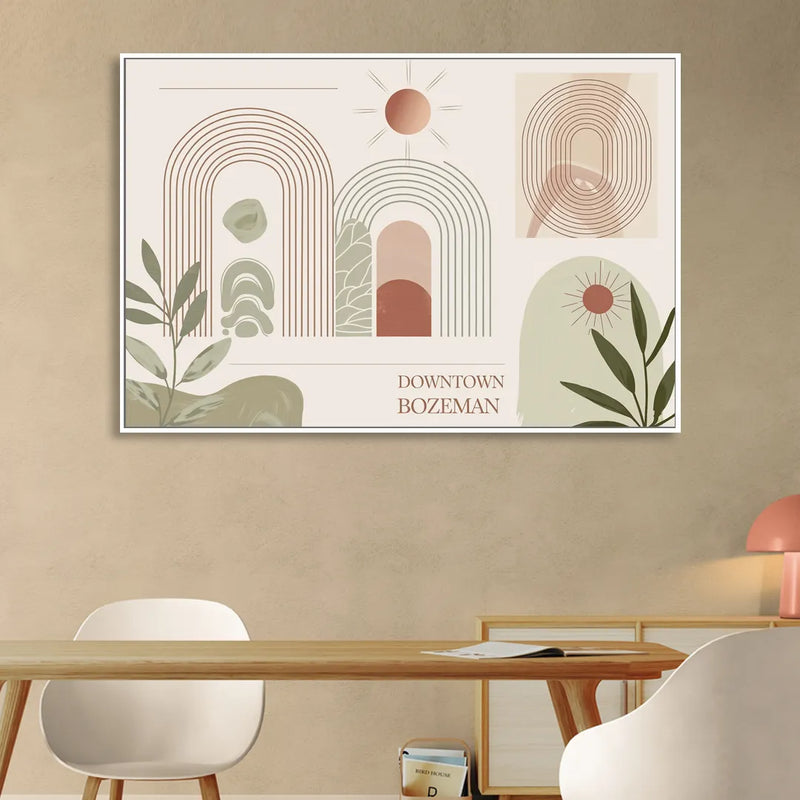 Bozeman Downtown Charm Living Room - White Canvas Wall Art