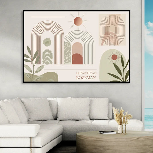 Bozeman Downtown Charm Living Room - Black Canvas Wall Art