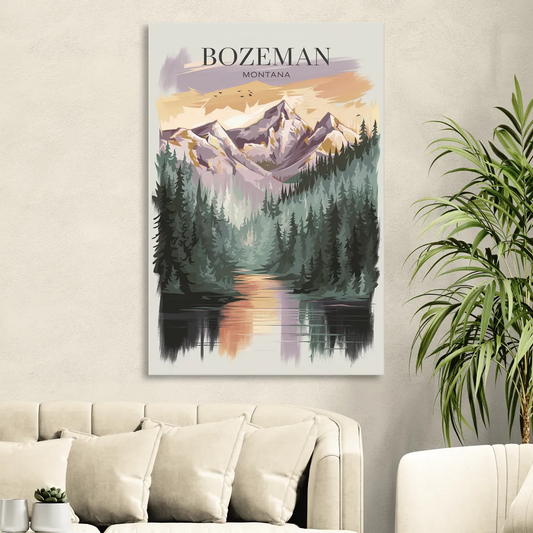 Bozeman Montana Wilderness Living Room - Canvas Wall Art
