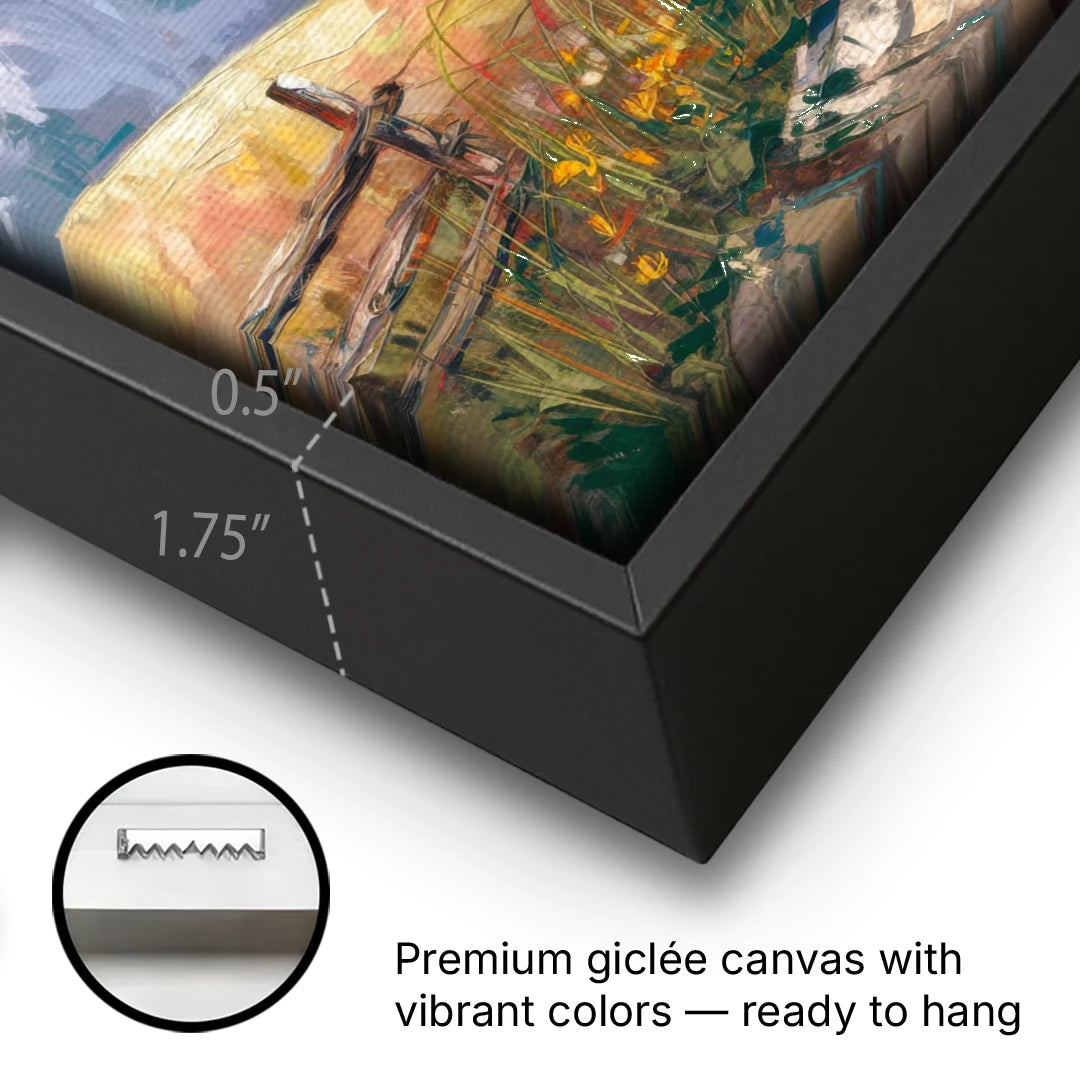 Bozeman Mountain Views - Black Framed Canvas Wall Art - Gallery Wrap Corner