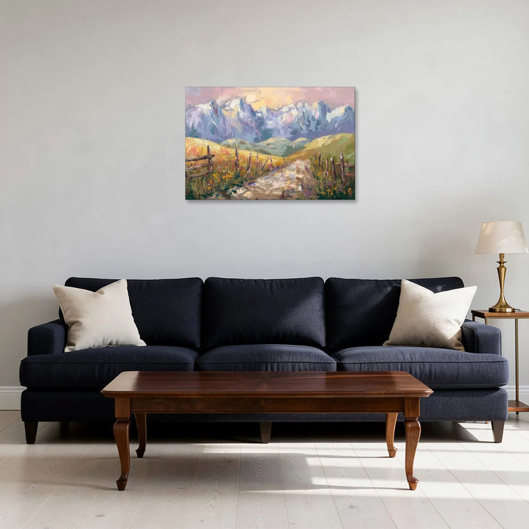 Bozeman Mountain Views - Canvas Wall Art - Sofa - 30x20