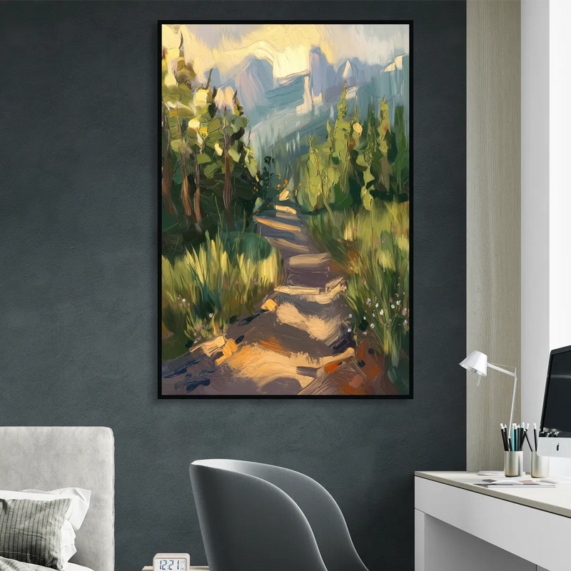 Bozeman Nature Trails Living Room - Black Canvas Wall Art