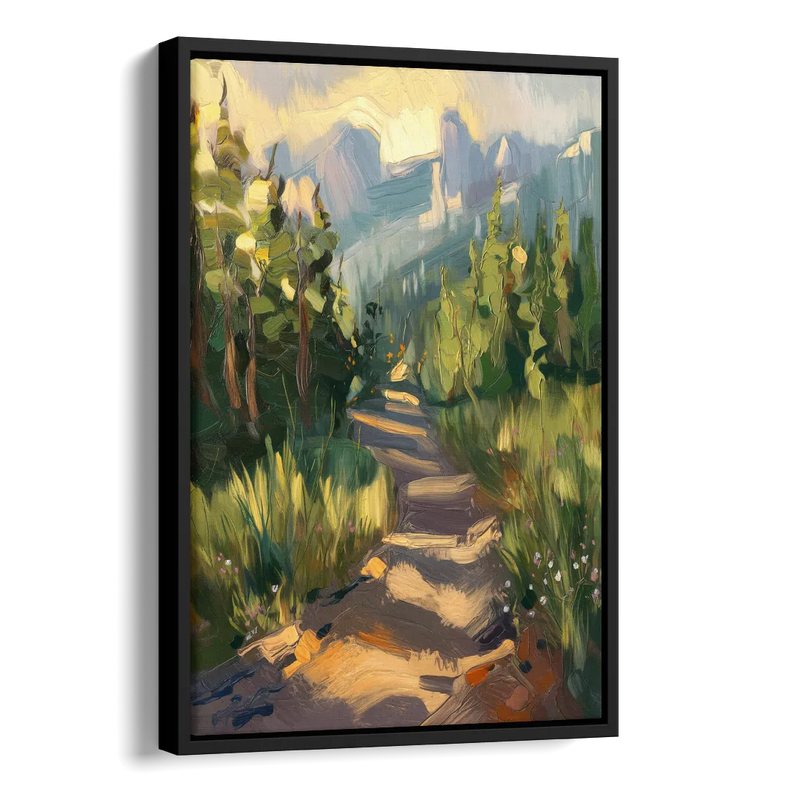 Bozeman Nature Trails Side - Black Canvas Wall Art