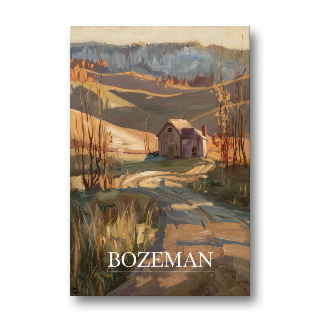 Bozeman Rustic Landscape - Canvas Wall Art - Front