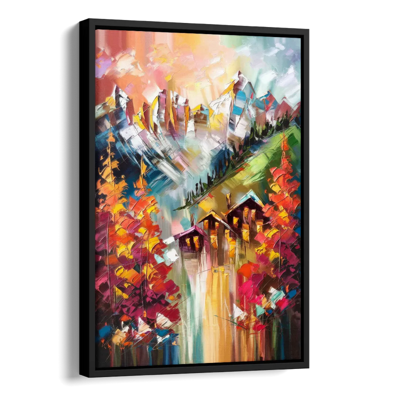 Breckenridge Alpine Landscape Side - Black Canvas Wall Art