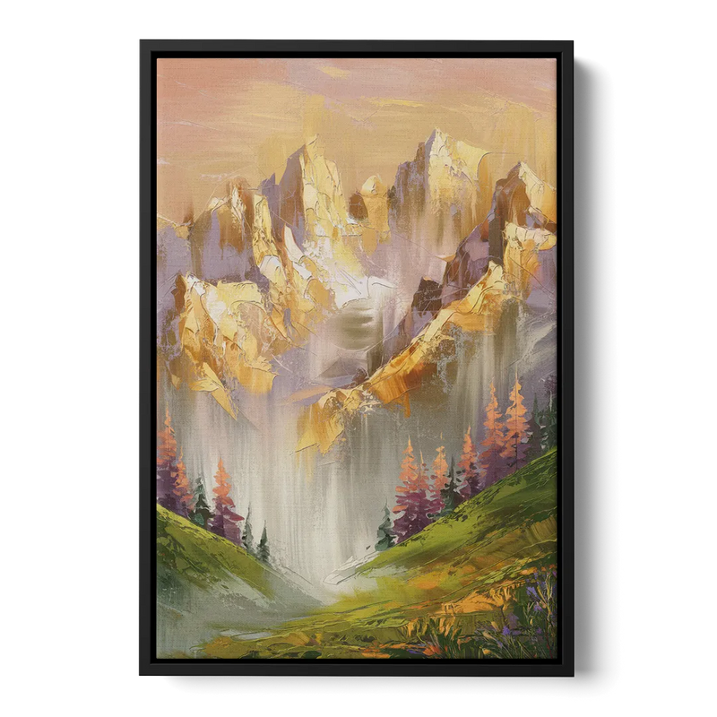 Breckenridge Mountain Sunrise Front - Black Canvas Wall Art