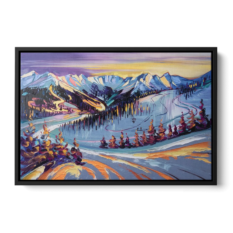Breckenridge Scenic Trails Front - Black Canvas Wall Art