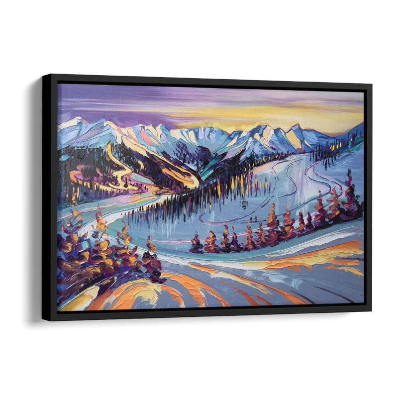 Breckenridge Scenic Trails Side - Black Canvas Wall Art