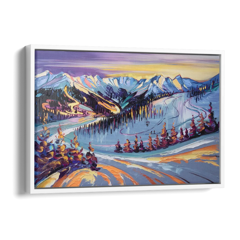 Breckenridge Scenic Trails Side - White Canvas Wall Art