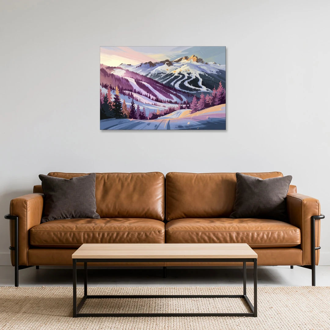 Breckenridge Snowy Peaks - Canvas Wall Art - Sofa - 36x24