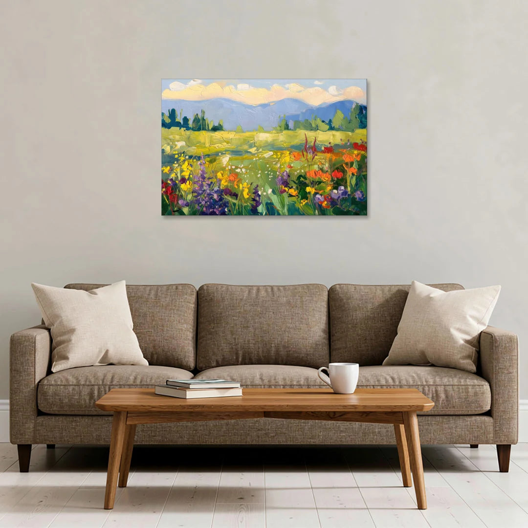 Breckenridge Summer Wildflowers - Canvas Wall Art - Sofa - 36x24