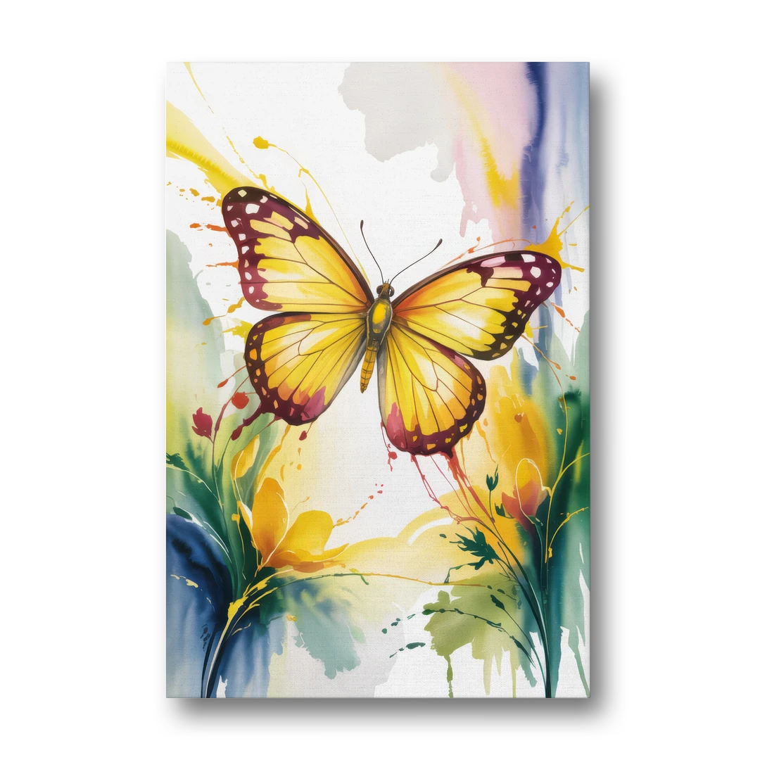 Bright Yellow Butterfly - Canvas Wall Art - Front