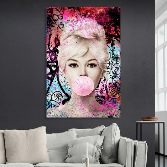 Brigitte Bubble Gum Living Room - Canvas Wall Art