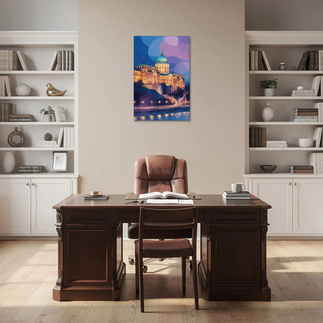 Buda Castle Glow - Canvas Wall Art - Office - 24x36