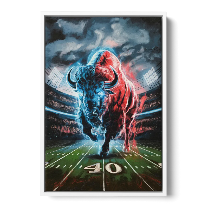 Buffalo Bills Football Pride Front - White Canvas Wall Art