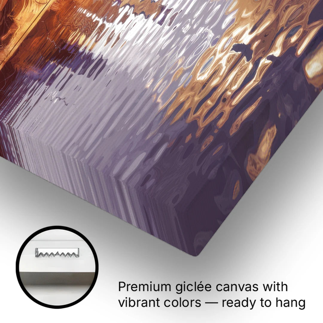 Buffalo Cityscape Reflection - Canvas Wall Art - Gallery Wrap Corner