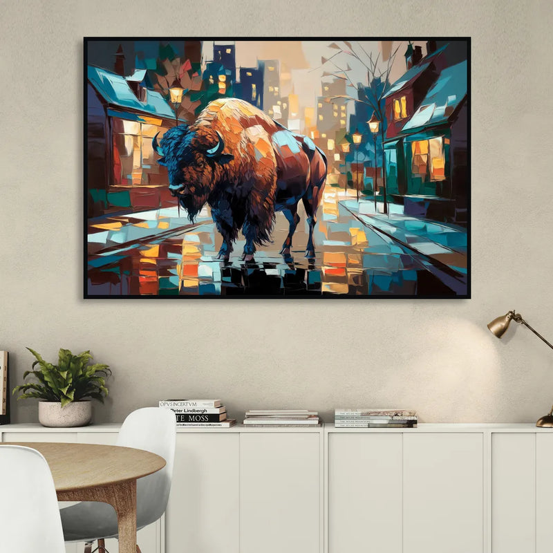 Buffalo Elmwood Village Vibes Living Room - Black Canvas Wall Art
