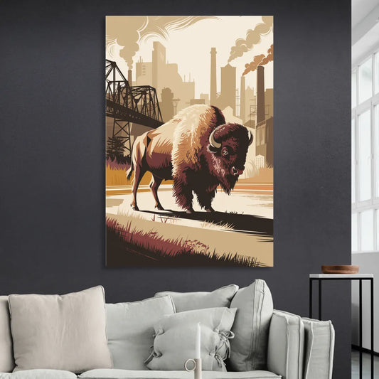 Buffalo Industrial Heritage Living Room - Canvas Wall Art