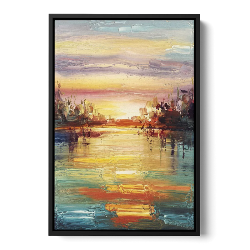 Buffalo Lake Erie Horizon Front - Black Canvas Wall Art