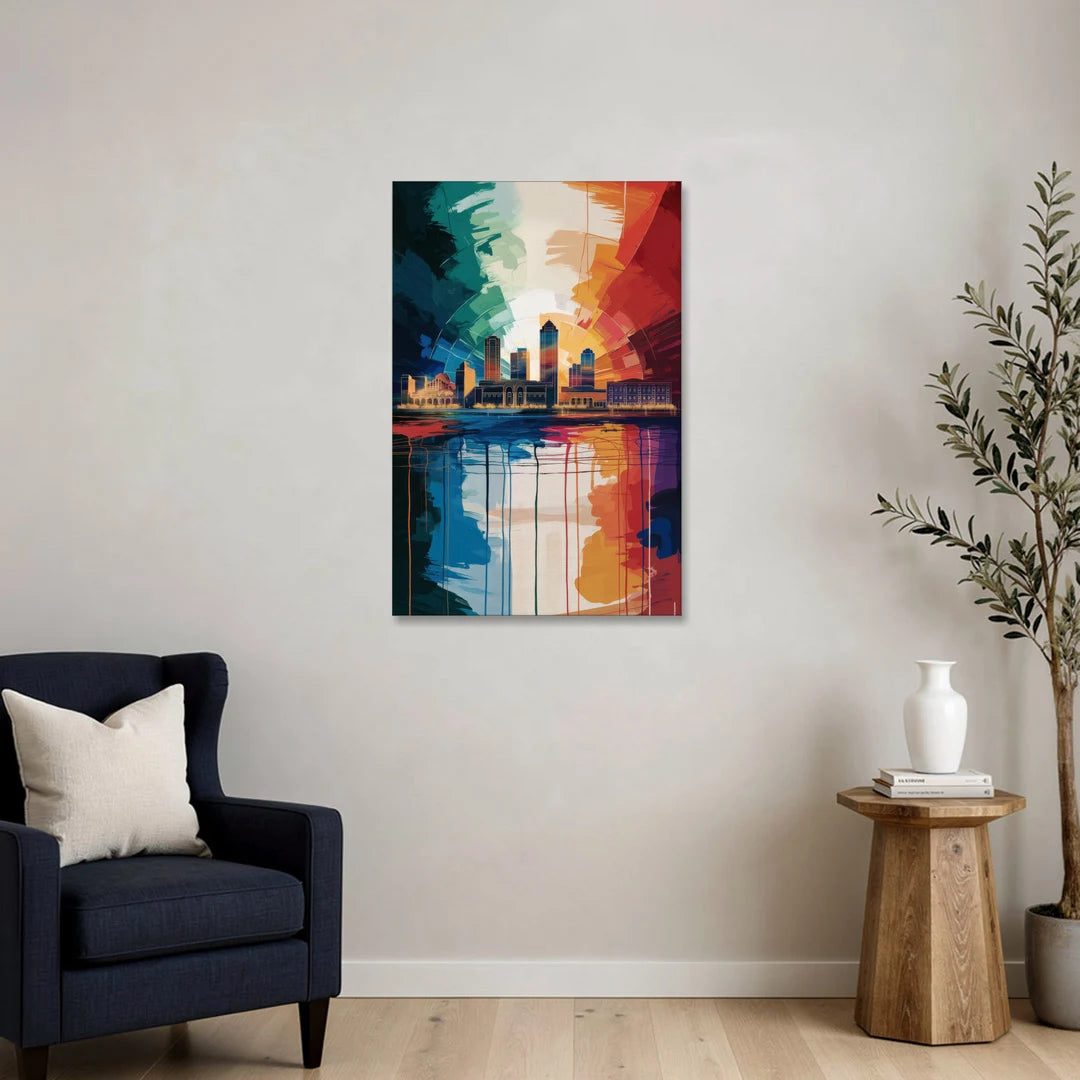 Buffalo Skyline Panorama - Canvas Wall Art - Sofa - 24x36