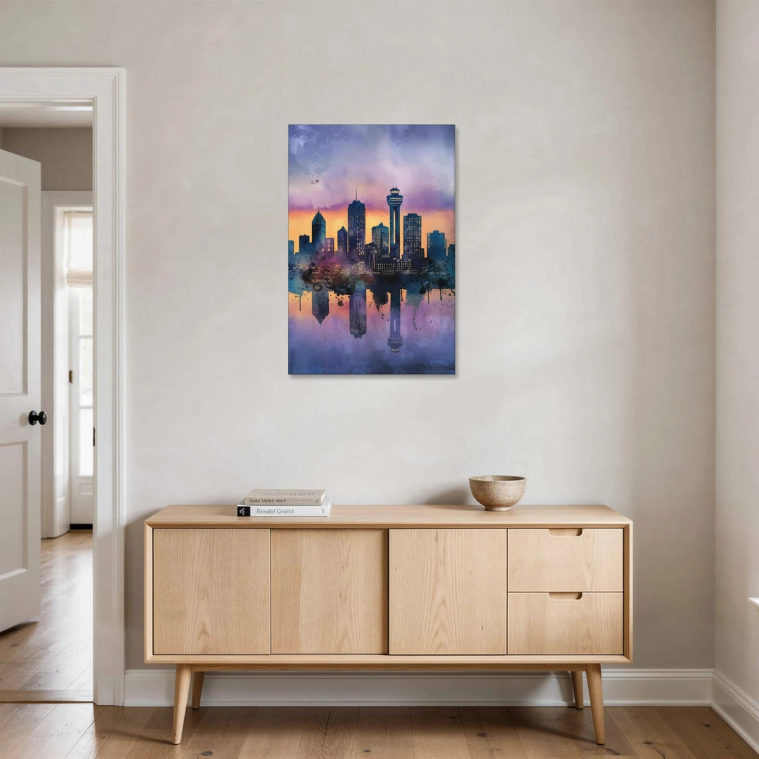Buffalo Skyline Twilight - Canvas Wall Art - Coffee Table - 24x36