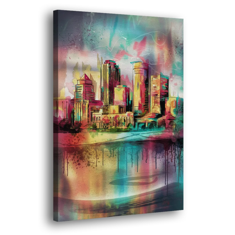 Buffalo Skyline and River - Canvas Wall Art