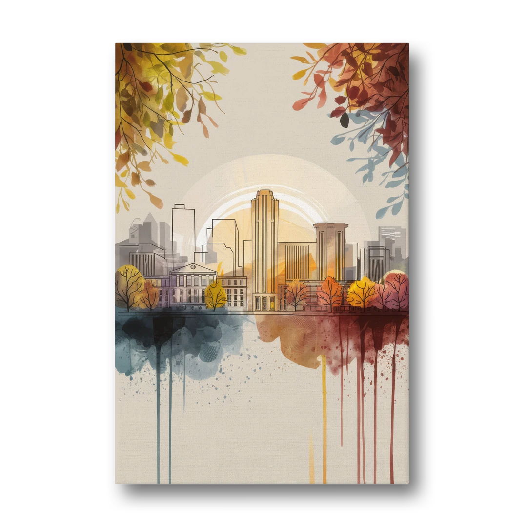 Buffalo Skyline in Autumn - Canvas Wall Art - Front