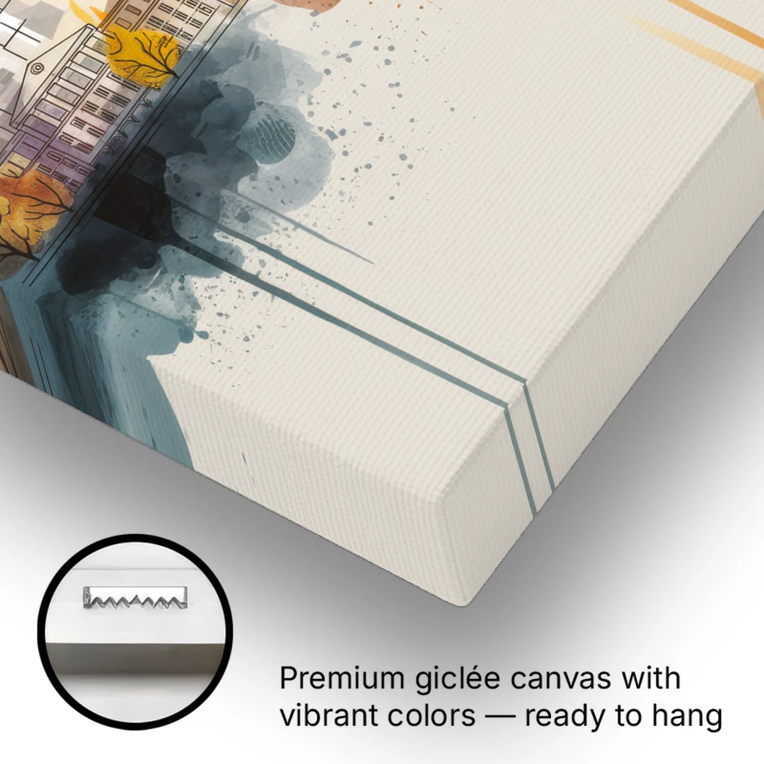 Buffalo Skyline in Autumn - Canvas Wall Art - Gallery Wrap Corner