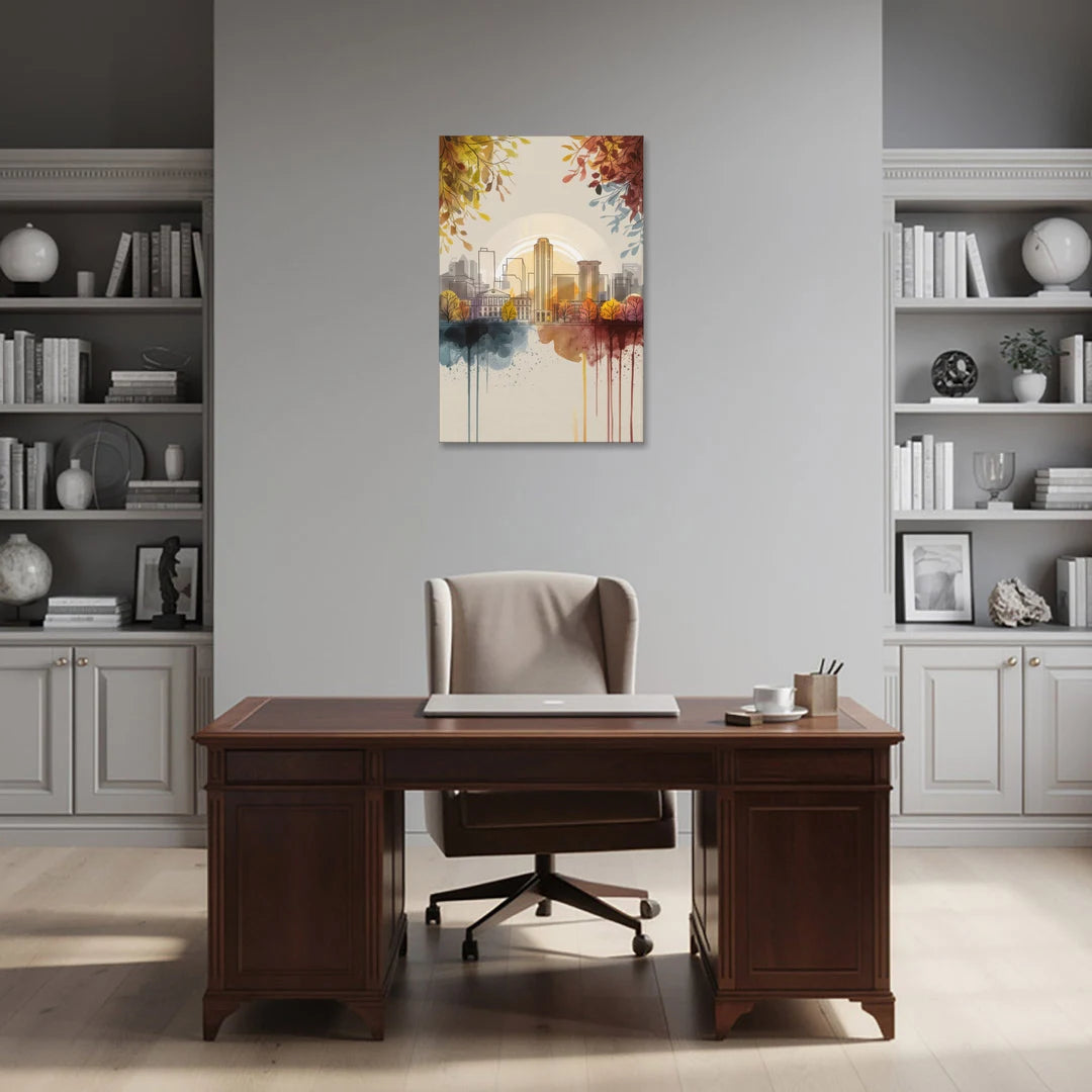 Buffalo Skyline in Autumn - Canvas Wall Art - Office - 24x36