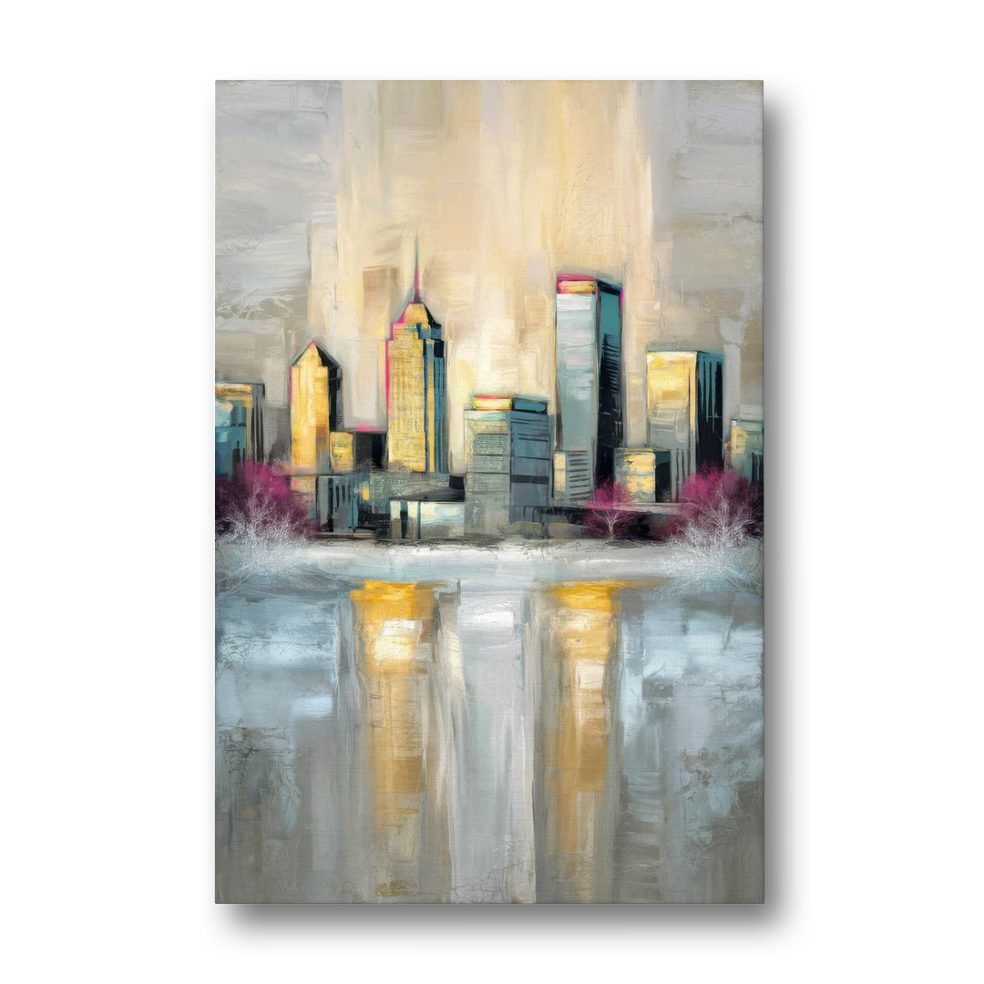Buffalo Skyline in Winter - Canvas Wall Art - Front