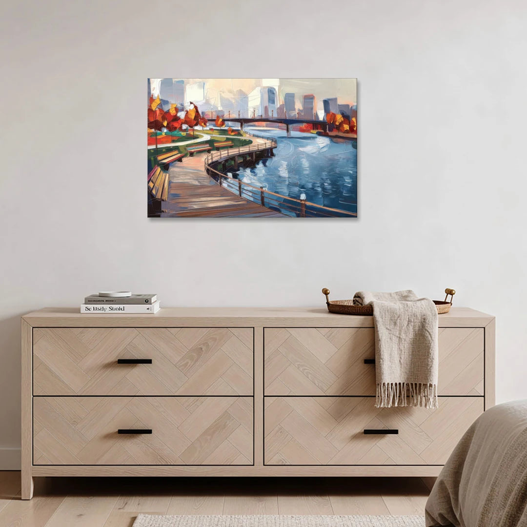 Buffalo Waterfront Boardwalk - Canvas Wall Art - Coffee Table - 36x24