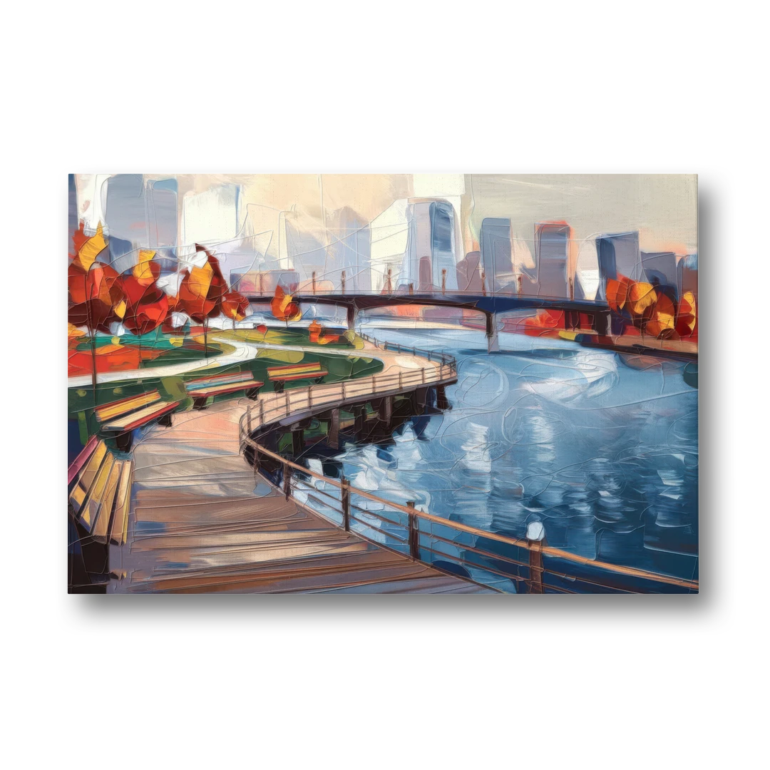 Buffalo Waterfront Boardwalk - Canvas Wall Art - Front