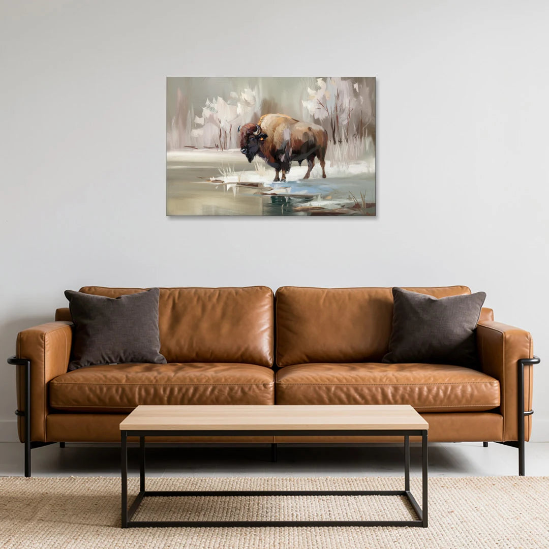 Buffalo Waterfront Serenity - Canvas Wall Art - Sofa - 36x24