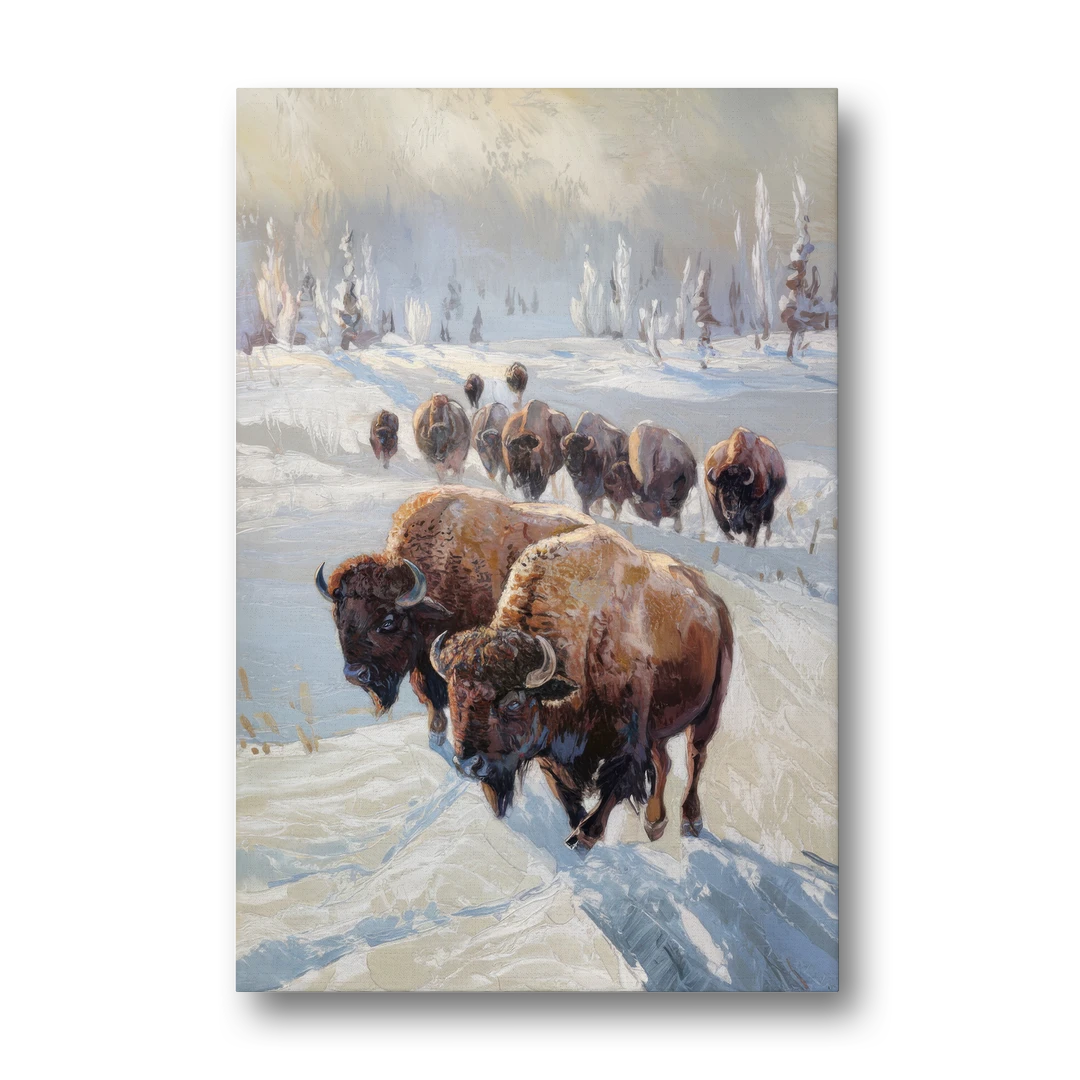 Buffalo Winter Wonderland - Canvas Wall Art - Front