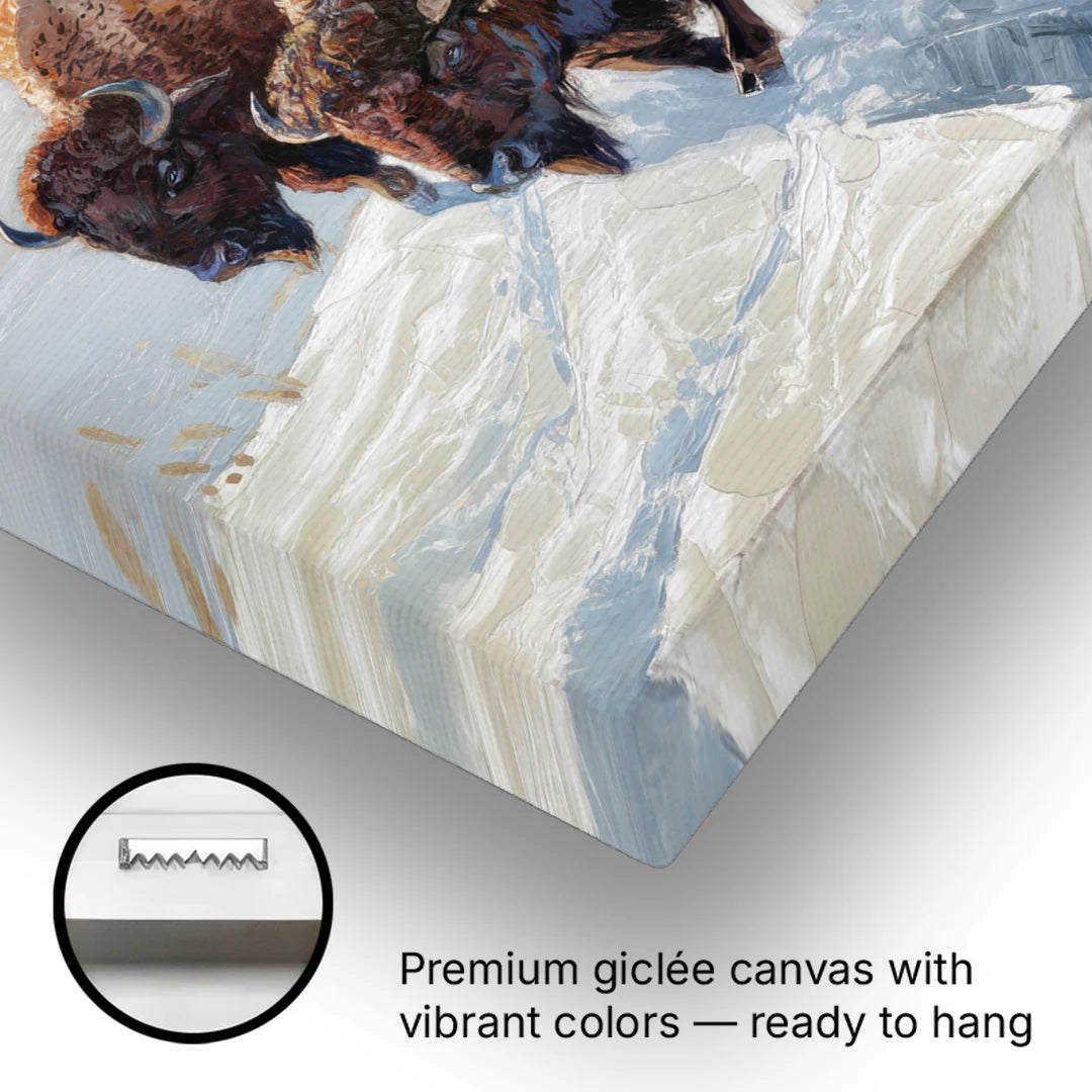 Buffalo Winter Wonderland - Canvas Wall Art - Gallery Wrap Corner