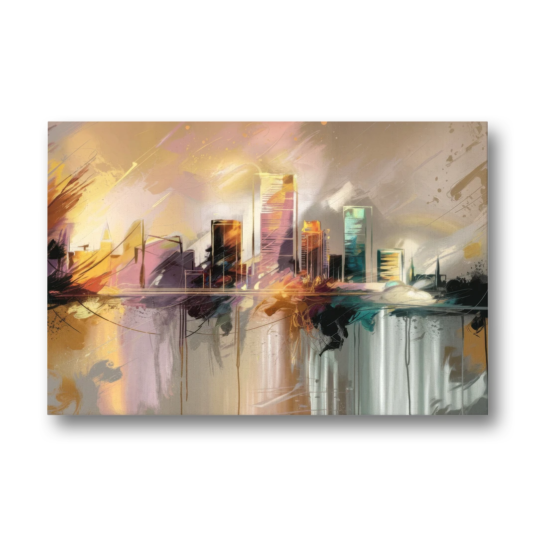 Burlington Artistic Cityscape - Canvas Wall Art - Front