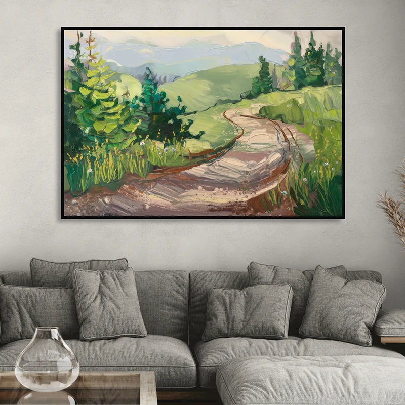 Burlington Green Mountain Trails Sitting Room - Black Canvas Wall Art