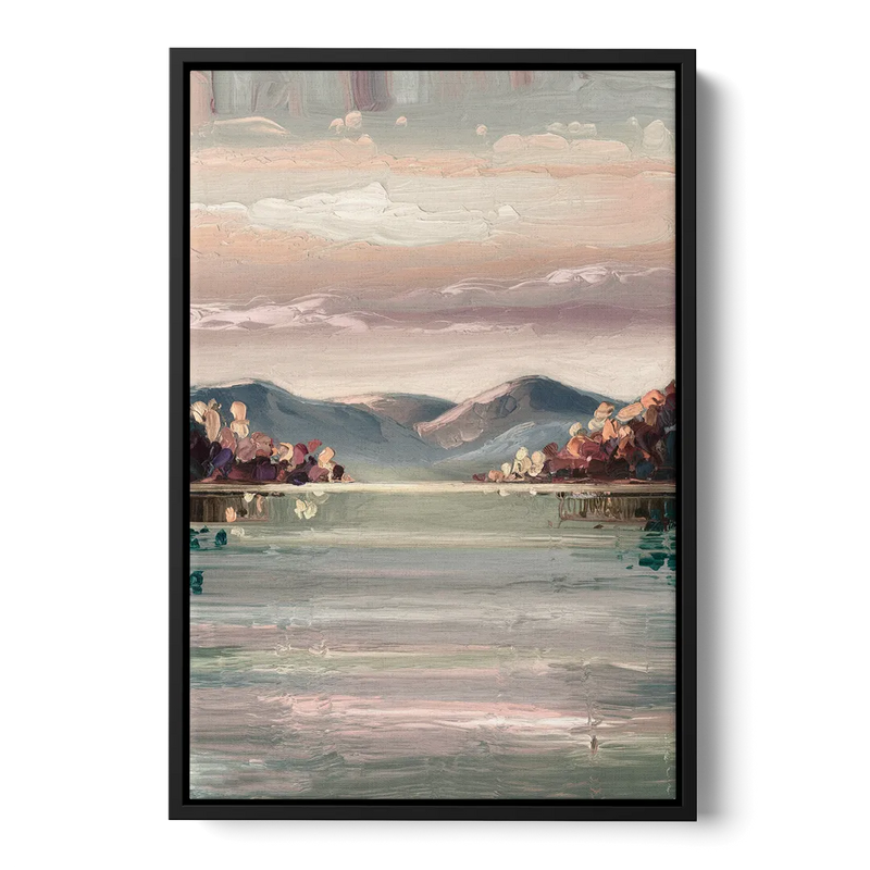 Burlington Lake Champlain Serenity Front - Black Canvas Wall Art