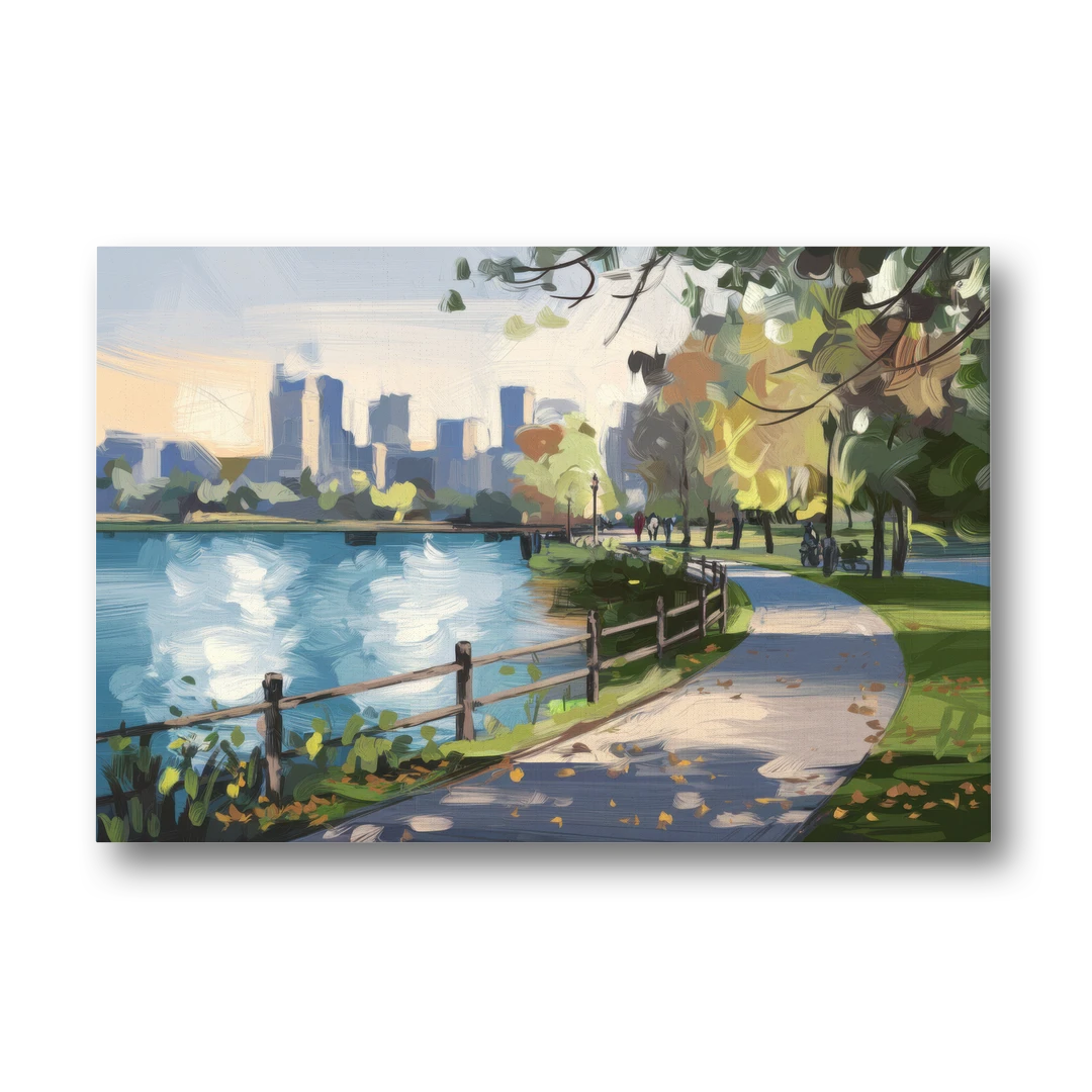 Burlington Lakefront Pathways - Canvas Wall Art - Front