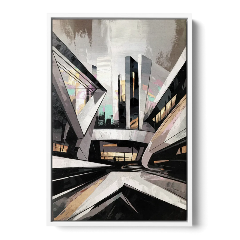 Burlington Modern Architecture Front - White Canvas Wall Art