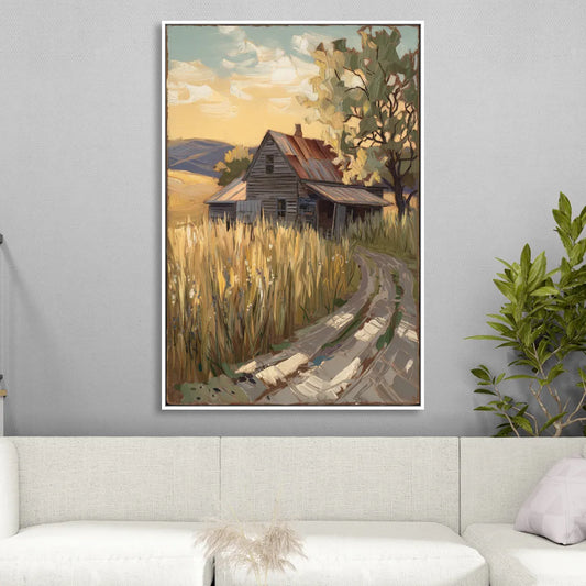 Burlington Rustic Charm Living Room - White Canvas Wall Art