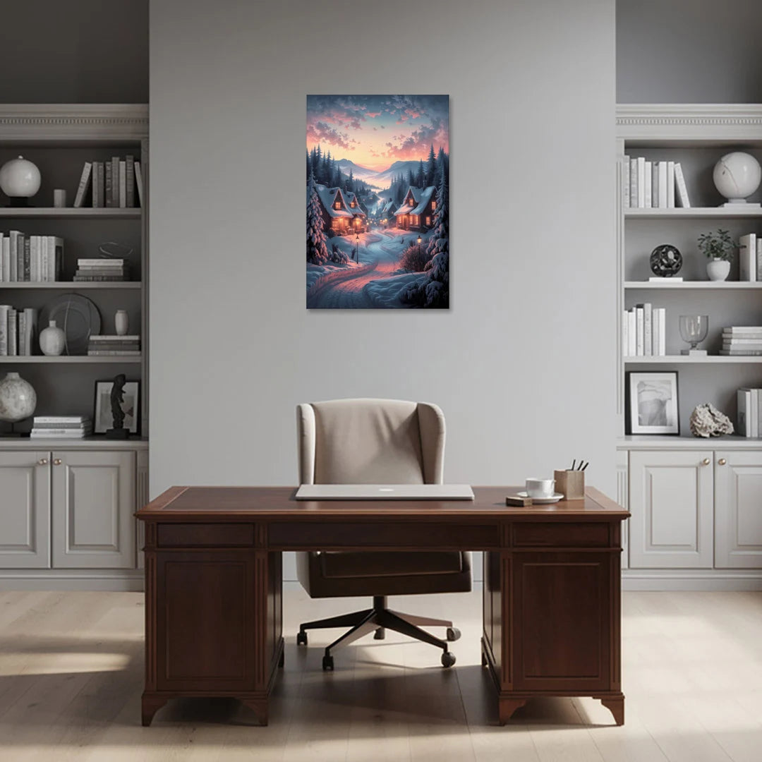 Burlington Snowy Winter Scenes - Canvas Wall Art - Office - 24x36
