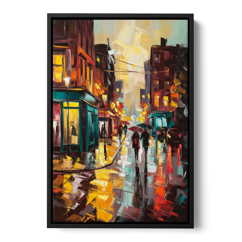 Burlington Urban Street Scenes Front - Black Canvas Wall Art