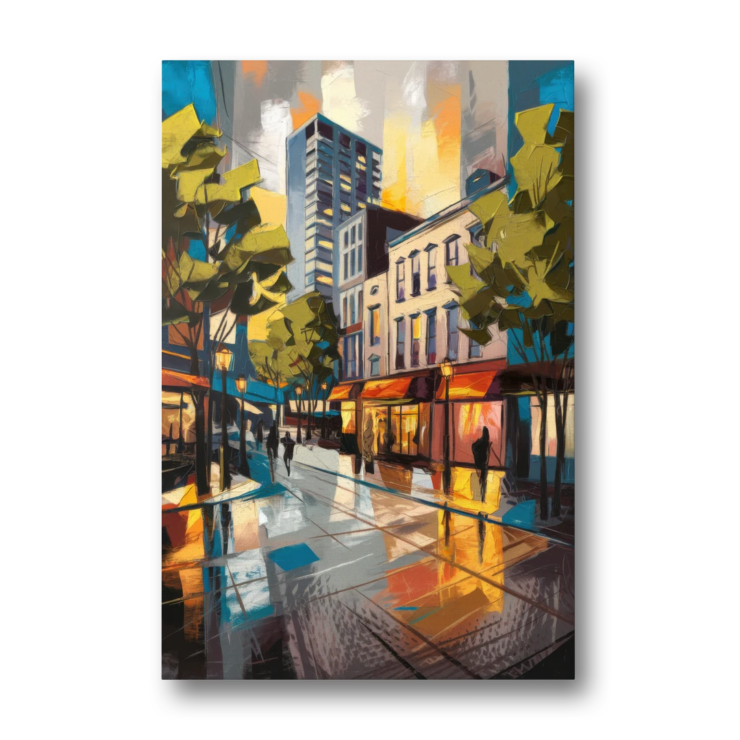 Burlington Vibrant Downtown - Canvas Wall Art - Front