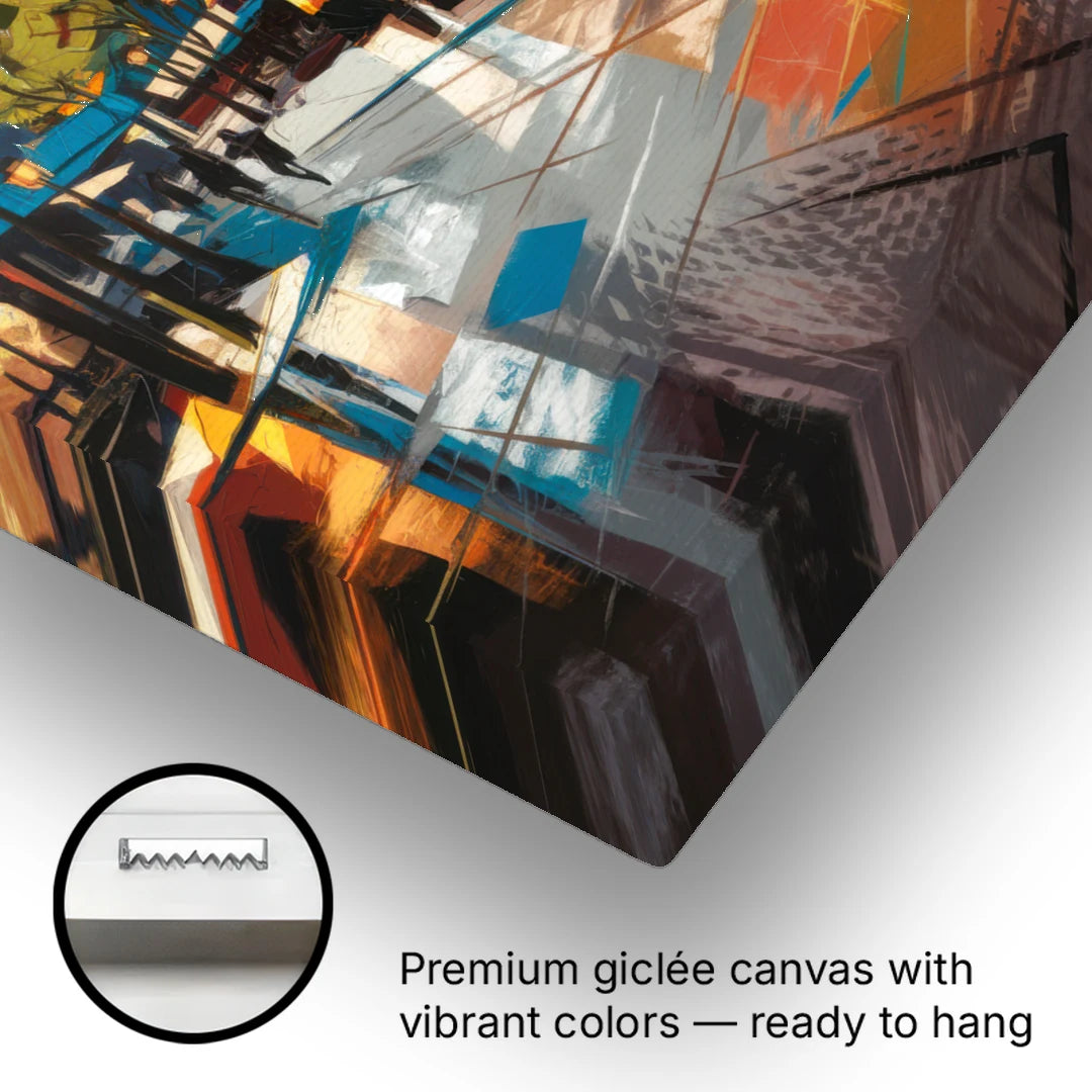 Burlington Vibrant Downtown - Canvas Wall Art - Gallery Wrap Corner