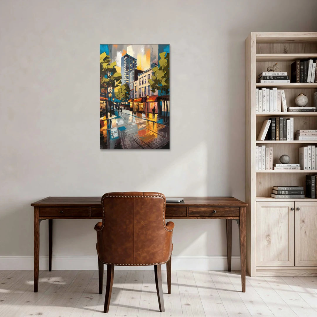 Burlington Vibrant Downtown - Canvas Wall Art - Office - 24x36