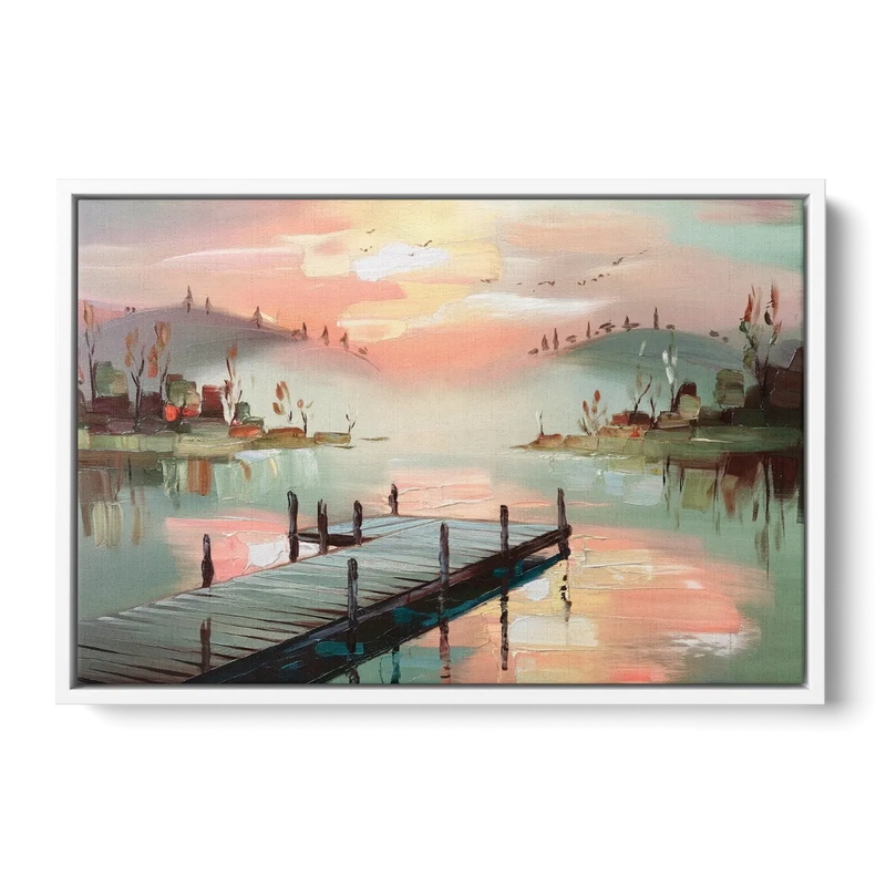 Burlington Waterfront Views Front - White Canvas Wall Art
