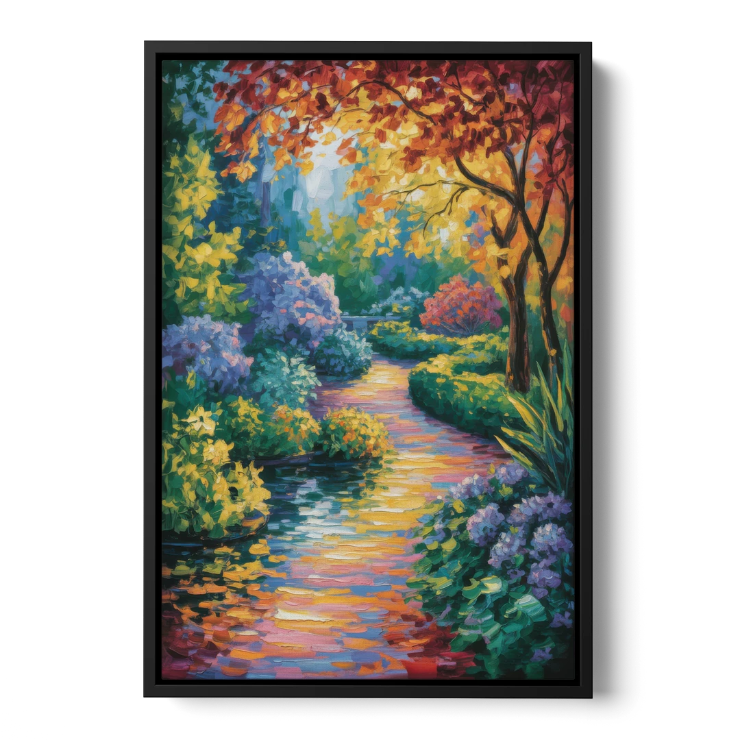 Butchart Gardens Bloom - Black Framed Canvas Wall Art - Front
